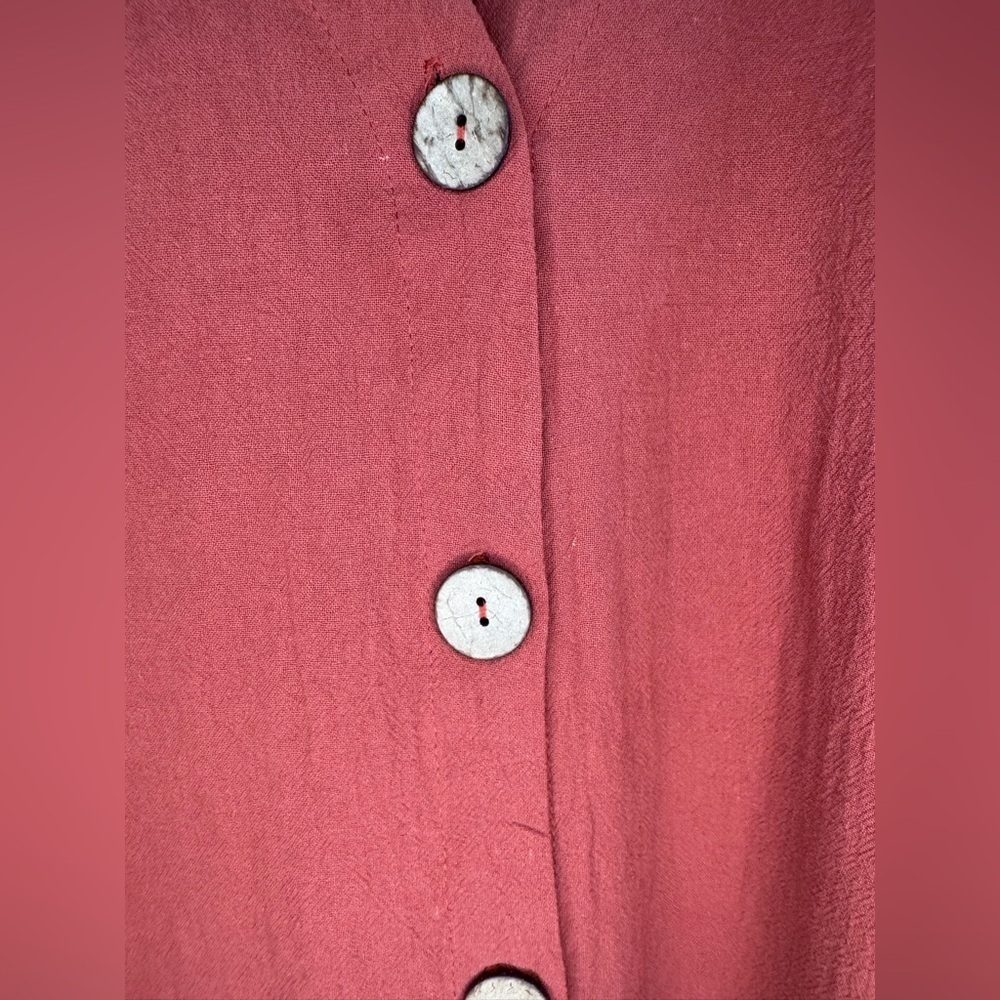 Salmon Oversized Button Down Dress - Picture 5 of 5